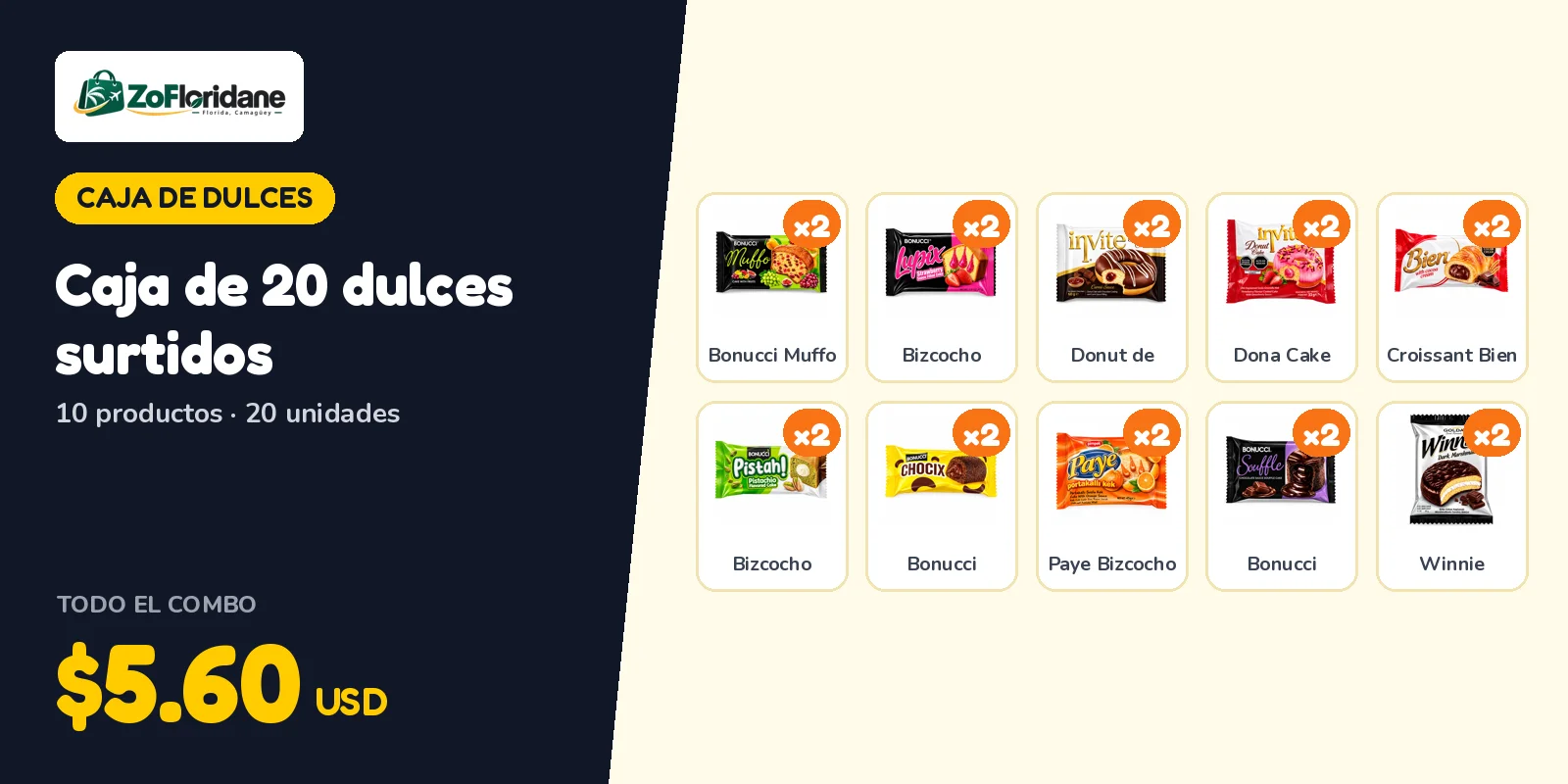 Caja de dulces: Caja de 20 dulces surtidos