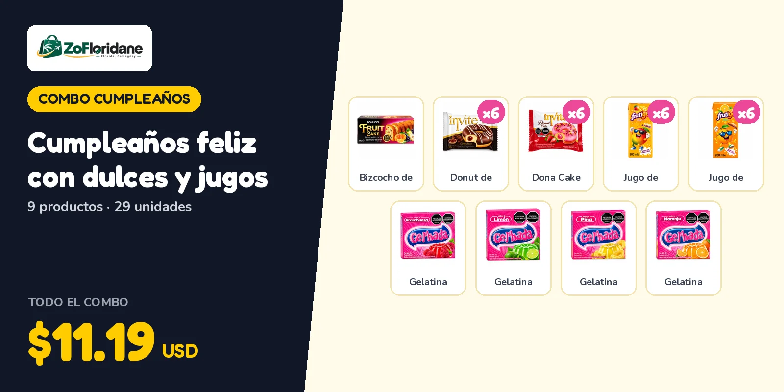 Combo cumpleaños: Cumpleaños feliz con dulces y jugos