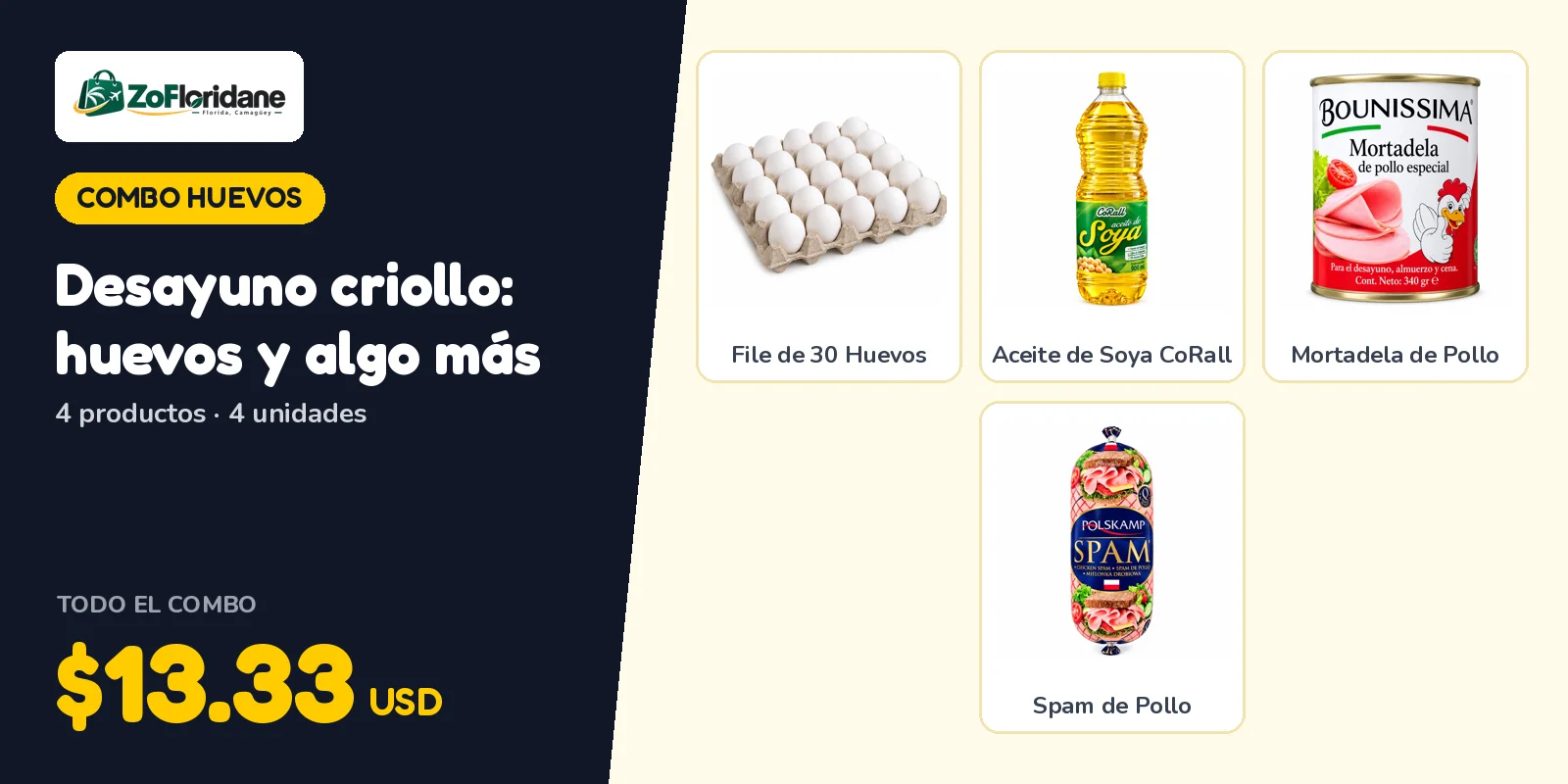 Combo huevos: Desayuno criollo: huevos y algo más