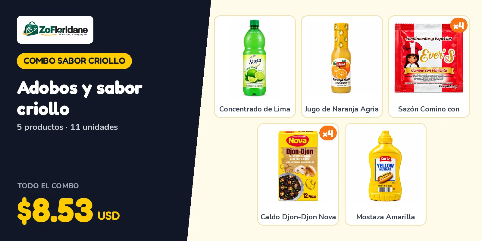 Combo sabor criollo: Adobos y sabor criollo