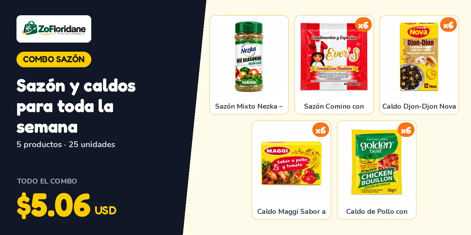 Combo sazón: Sazón y caldos para toda la semana