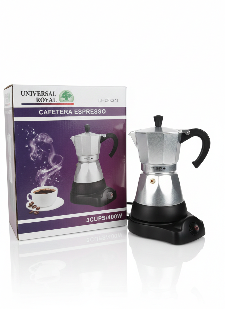 Cafetera Espresso Universal Royal - 3 Tazas (400W)