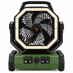 Ventilador Recargable Portátil con Luz LED b Batería Integrada