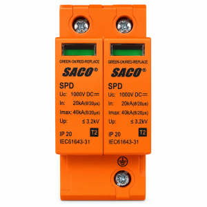 Protector contra Sobretensiones (SPD) SACO 1000V DC 40kA - Tipo 2 (T2)