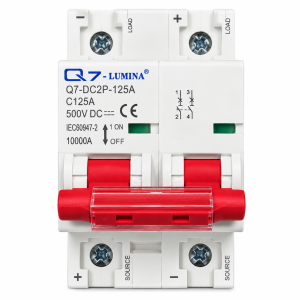 Interruptor automático DC bipolar (2P) de 125 A 500 V DC, Q7-LUMINA