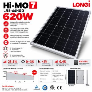Panel Solar LONGi Hi-MO 7 620W – LR8-66HGD
