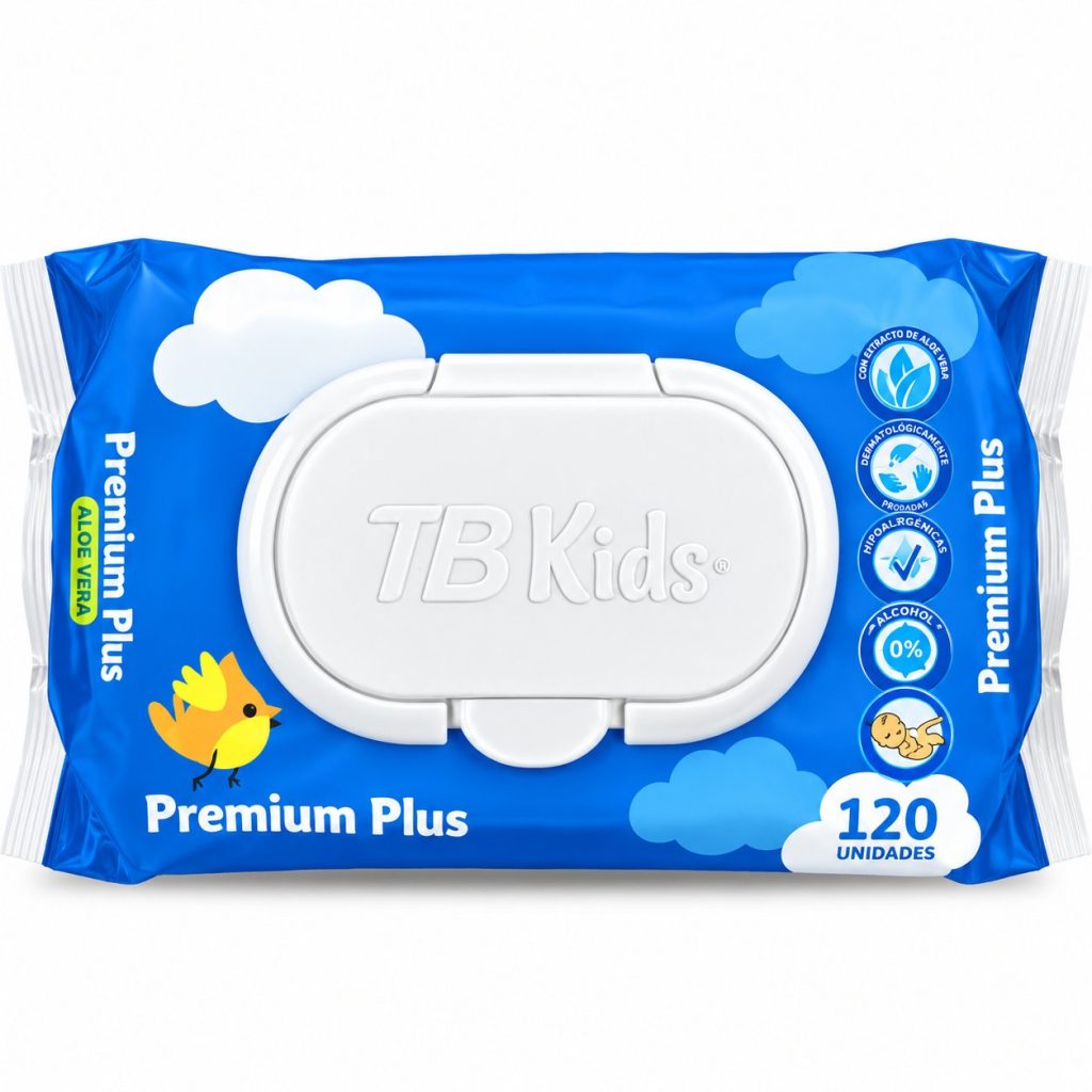 Toallitas Húmedas para Bebé TB Kids Premium Plus con Aloe Vera – 120 unidades