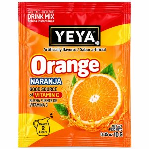Refresco Instantáneo YEYA Sabor Naranja – Sobre de 10 g (Rinde 2 litros)