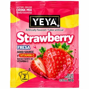 Refresco Instantáneo YEYA Sabor Fresa – Sobre de 10 g (Rinde 2 litros)