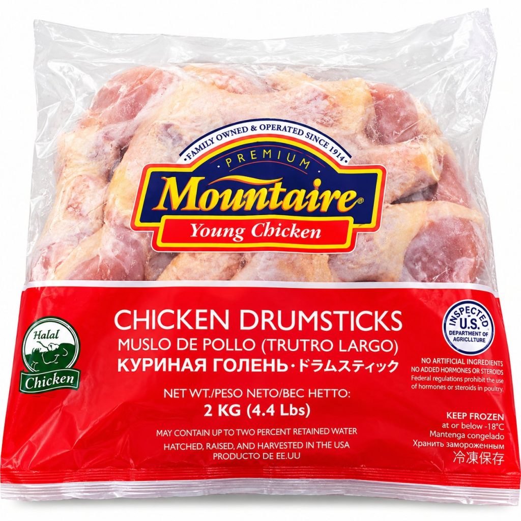 Muslos de Pollo Congelados Mountaire – Bolsa de 2 kg (4.4 lb)