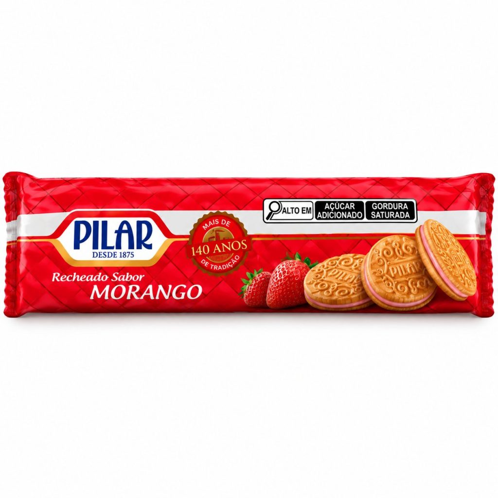 Galletas Rellenas de Crema Sabor Fresa Pilar – Paquete