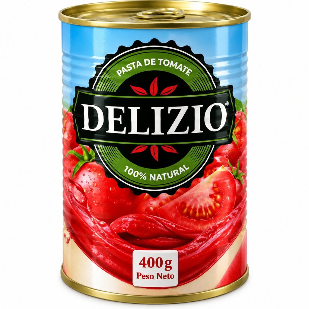 Pasta de Tomate Delizio 100% Natural – Lata de 400 g