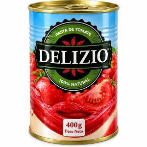 Pasta de Tomate Delizio 100% Natural – Lata de 400 g