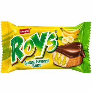 Bizcocho · Roys · Cobertura de chocolate y relleno sabor plátano