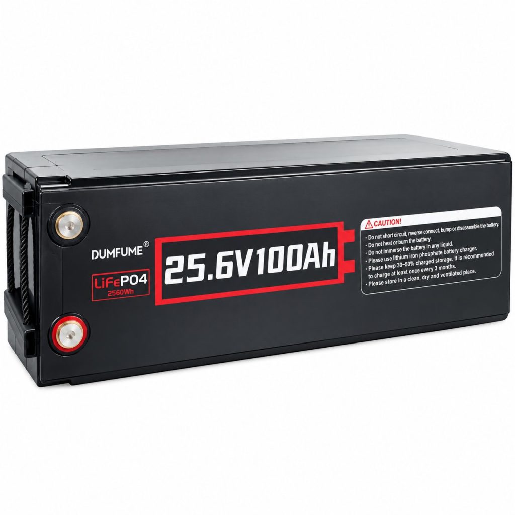 Batería de litio LiFePO4 · DUMFUME – 25.6 V 100 Ah (2560 Wh)