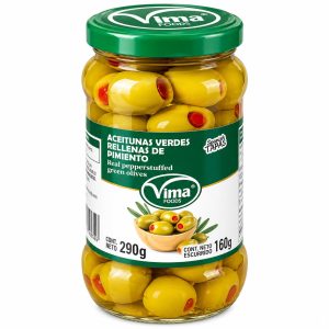 Aceitunas verdes rellenas de pimiento · Vima Foods · Rellenas de pimiento – 290 g