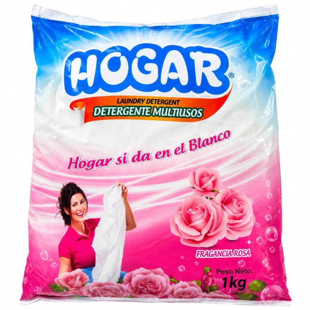 Detergente en polvo · Hogar · Fragancia rosa – 1 kg