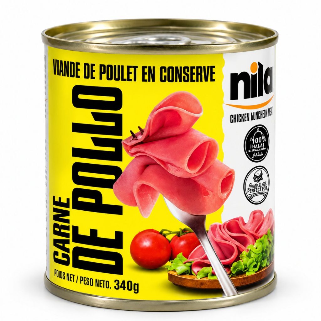 Carne de pollo en conserva · Nila · Chicken Luncheon Meat – 340 g